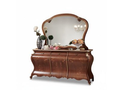 Cómoda con espejo Mueble de consola Cómodas con cajones Conjunto de 2 piezas