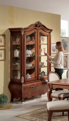 Vitrina de madera de lujo aparador Diseño de gabinetes marrones Muebles italianos nuevos