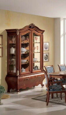 Vitrina de madera de lujo aparador Diseño de gabinetes marrones Muebles italianos nuevos
