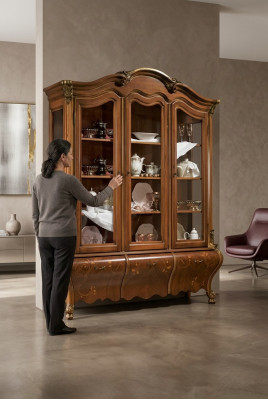 Lujo Vitrina de madera Aparador Diseño Armarios Marrón Muebles italianos