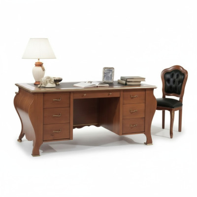 Escritorio de oficina diseño clásico Escritorio de madera marrón Mueble de mesa