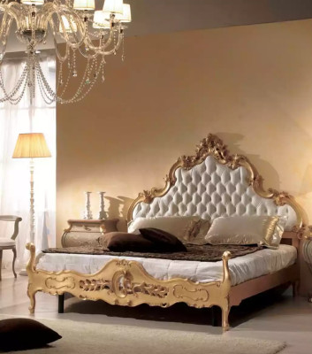 Diseño de acolchado de cama de lujo Chesterfield doble de 180x200 para camas de hotel.