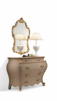 Cómoda espejo grupo diseño de madera armario auxiliar armario conjunto de muebles 2 piezas