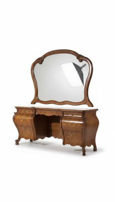 Juego de tocador con espejo, muebles de dormitorio diseño 2 piezas