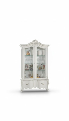 Vitrina de vidrio blanco escaparate de muebles de salón italiano.