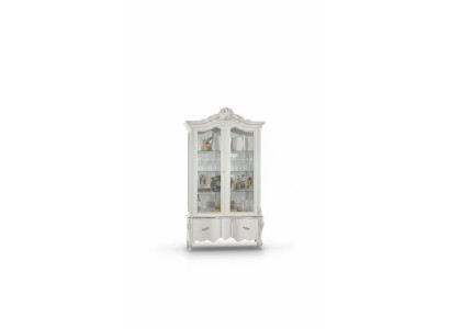Vitrina de vidrio blanco escaparate de muebles de salón italiano.