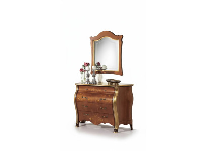 Dormitorio Muebles cómoda con espejo Lujo conjunto de muebles clásicos 2 piezas