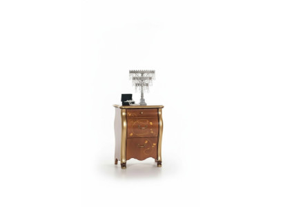 Mesitas de noche Mesita de noche Diseño clásico Muebles Madera Marrón Mesas auxiliares