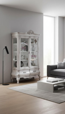 Vitrina de madera blanca Aparador Diseño Armarios Muebles italianos Armario