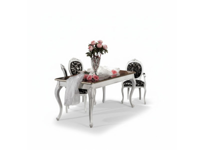 Diseño comedor muebles de madera 4 sillas blanco mesa grupo de comedor conjunto de mesa de comedor de 5 piezas