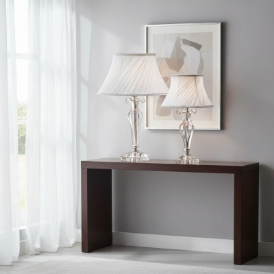 Clásica lámpara de mesa blanca en estilo candelabro de cristal Nueva