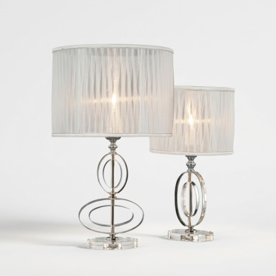 Lámpara de mesa clásica con candelabro de cristal