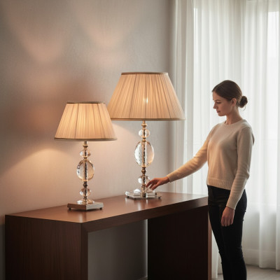 Diseñador lámpara de mesa de cristal, lámpara colgante, sala de estar, decoración, moderno.