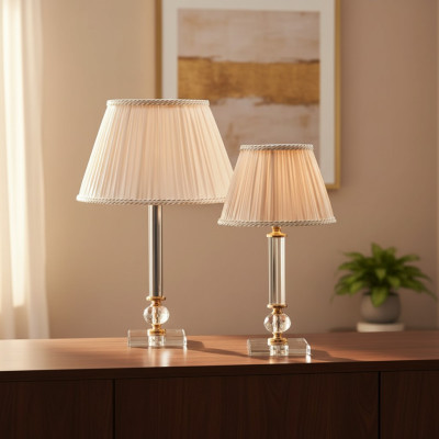 Lámpara de pie de cristal clásica, iluminación de escritorio, muebles de lujo nuevos.