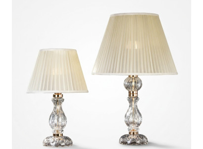 Lámpara de mesa blanca transparente estilo antiguo, lámpara de cristal de araña