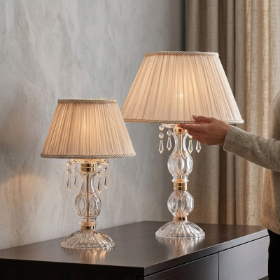 Estilo antiguo lámpara lámpara de mesa candelabro lámpara de mesa de cristal.