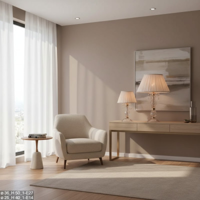 Estilo antiguo Lámpara de mesa Beige Lámpara de mesa Candelabro Cristal Lámparas de mesa