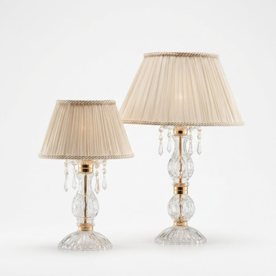 Estilo antiguo Lámpara de mesa Beige Lámpara de mesa Candelabro Cristal Lámparas de mesa