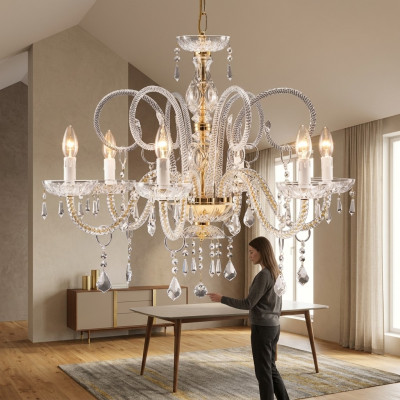 Lámpara de techo de lujo candelabro lámpara de cristal luces de lámpara.