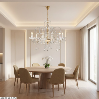 Lámpara de techo de lujo candelabro lámpara de cristal luces de lámpara.
