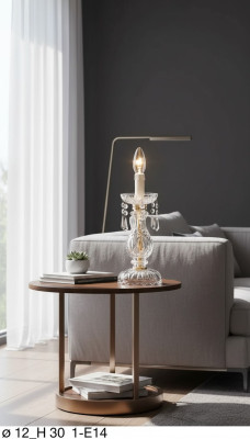 Lámpara de mesa elegante estilo antiguo decoración de lujo lámpara de vela de cristal