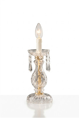 Lámpara de mesa elegante estilo antiguo decoración de lujo lámpara de vela de cristal