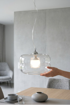 Moderna lámpara colgante transparente candelabro de techo diseño.
