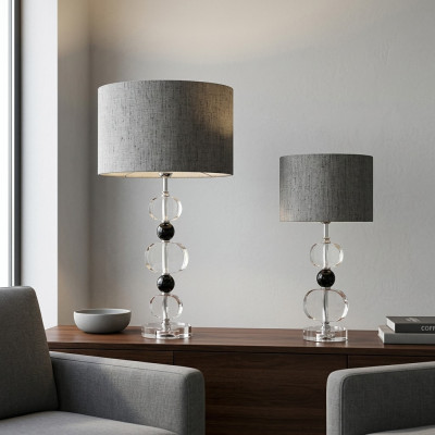 Lámpara de mesa elegante Lámpara gris Iluminación moderna Lámpara de mesa nueva