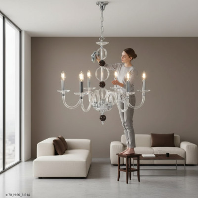 Lámpara de techo elegante, clásica lámpara colgante de cristal de araña, nueva.
