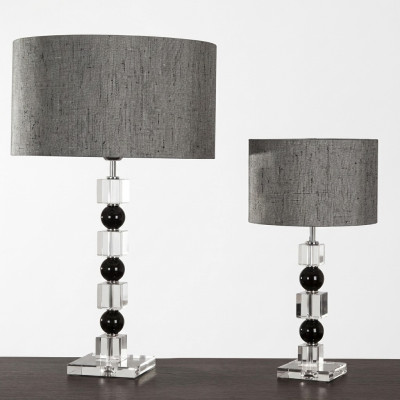 Lámpara de mesa gris clásica de noche Lámpara de mesa lujosa Lámpara