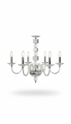 Candelabro de cristal blanco Lámpara de techo candelabro Candelabro