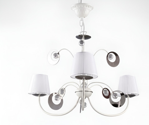 Lámpara de techo de lujo de 3 luces candelabro Art déco blanco nuevo