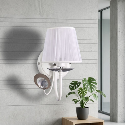 Candelabro de pared blanco, lámpara de lujo de diseñador, candelabro de estilo clásico.