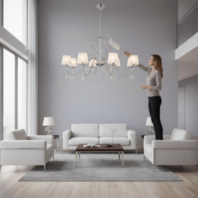 Lámpara de araña de cristal elegante Lámpara de techo colgante con estilo Lámpara de araña