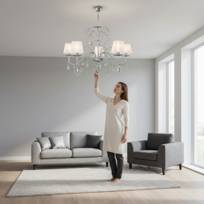 Lámpara de araña de cristal elegante, estilo de lámpara de araña de cristal colgante de techo.
