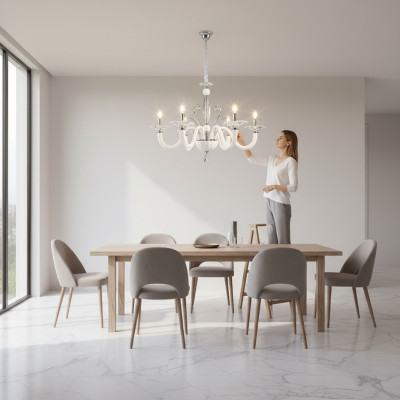Lámpara de araña de cristal, lámpara de techo elegante, luminaria colgante de techo.
