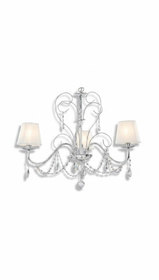 Lámpara colgante de cristal de lujo Elegante candelabro de techo con 3 lámparas.