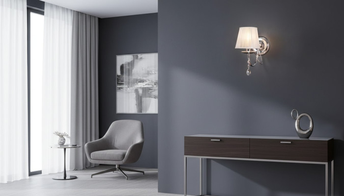 Lámpara de pared gris en estilo antiguo, lámpara de pared estilo candelabro, lámpara de diseñador nueva.