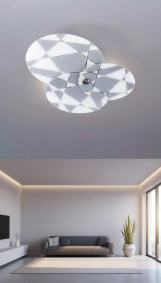 Lámpara de techo moderna en estilo de candelabro, hermosa y de lujo en color gris.