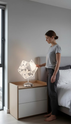 Lámpara de mesa elegante Moderna Lámpara de cristal gris Nuevo