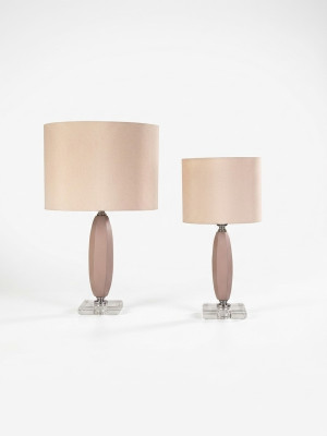 Clásica lámpara de mesa de cristal beige candelabro lámpara de escritorio lámpara de oficina.