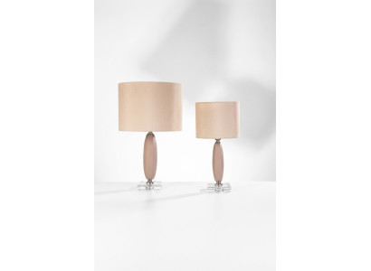 Lámpara de mesa beige, candelabro de cristal, lámpara de pantalla de mesa clásica nueva.