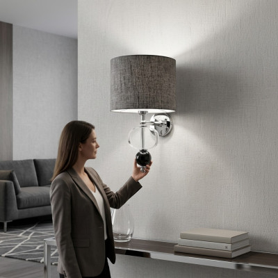 Lámpara de pared moderna gris, aplique de pared, lámpara colgante para sala de estar, estilo de decoración.