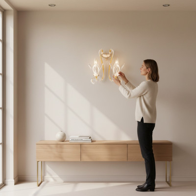 Diseño de lámpara de pared de lujo, aplique de pared, lámpara de pared, lámpara de pared de cristal nueva