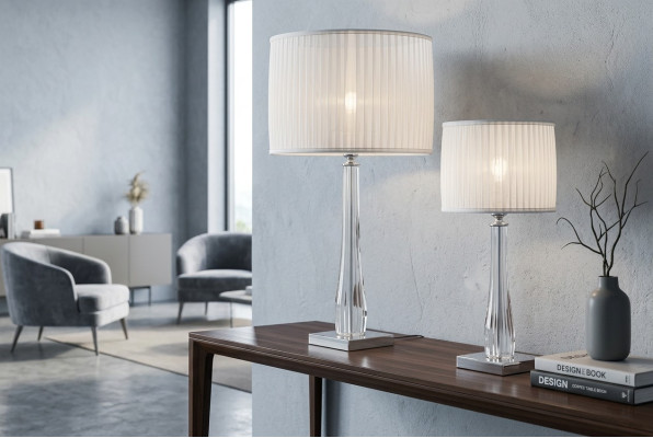 Lámpara de noche clásica de lujo Lámpara de mesa Blanca Iluminación de mesa Nueva