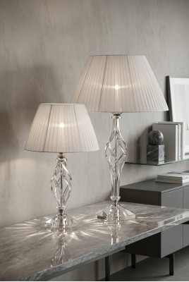 Lámpara de mesa estilo antiguo lámpara de mesa con cristal, lámpara de araña.