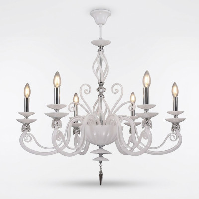 Lámpara de techo Candelabro de techo Lámpara de araña de cristal blanco antiguo estilo