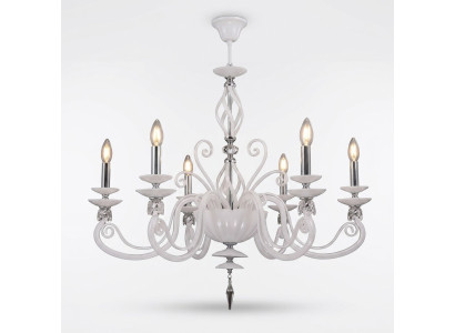 Lámpara de techo Candelabro de techo Lámpara de araña de cristal blanco antiguo estilo