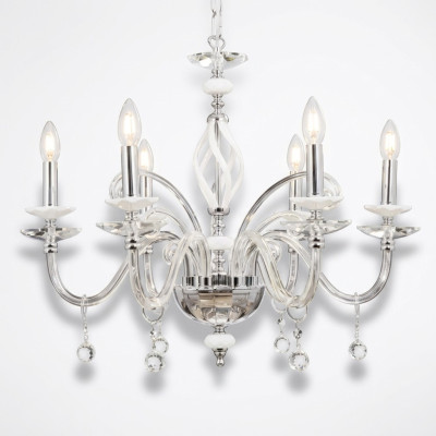Lámpara de techo de lujo, blanco, candelabro, lámpara de techo, lámpara de araña, lámpara de cristal.