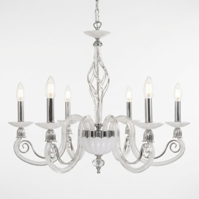 Lámpara de techo Lüster de cristal de lujo Lámpara de araña blanco Candelabro